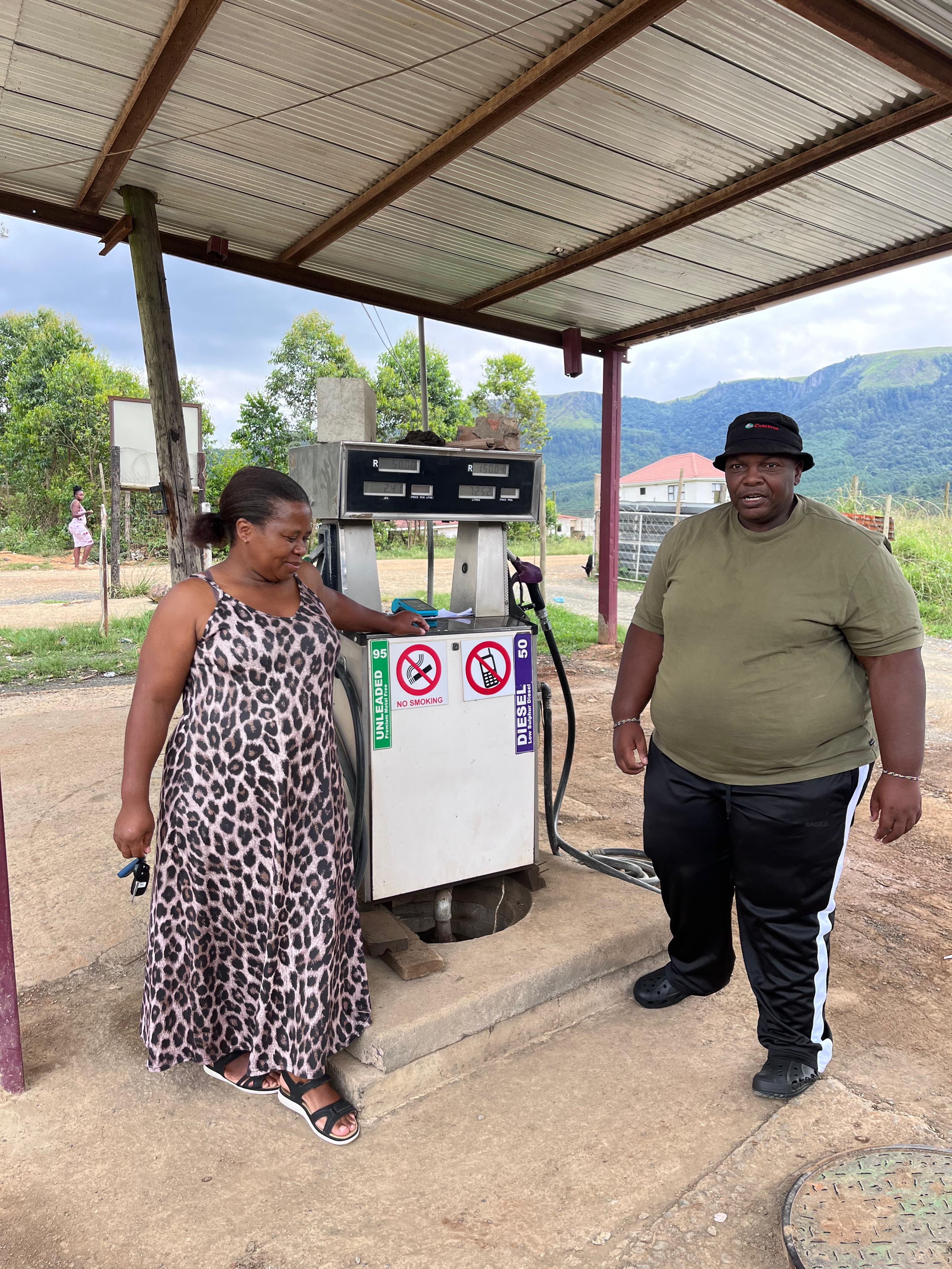 Pee Zet Owners at Fuel Station
